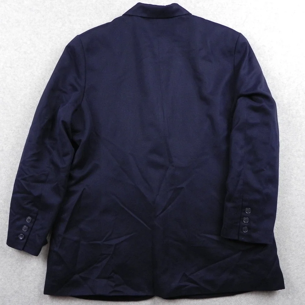 L.L. Bean Traveler Blazer Mens 44R 3-Button Suit Jacket Sport Coat Navy Blue